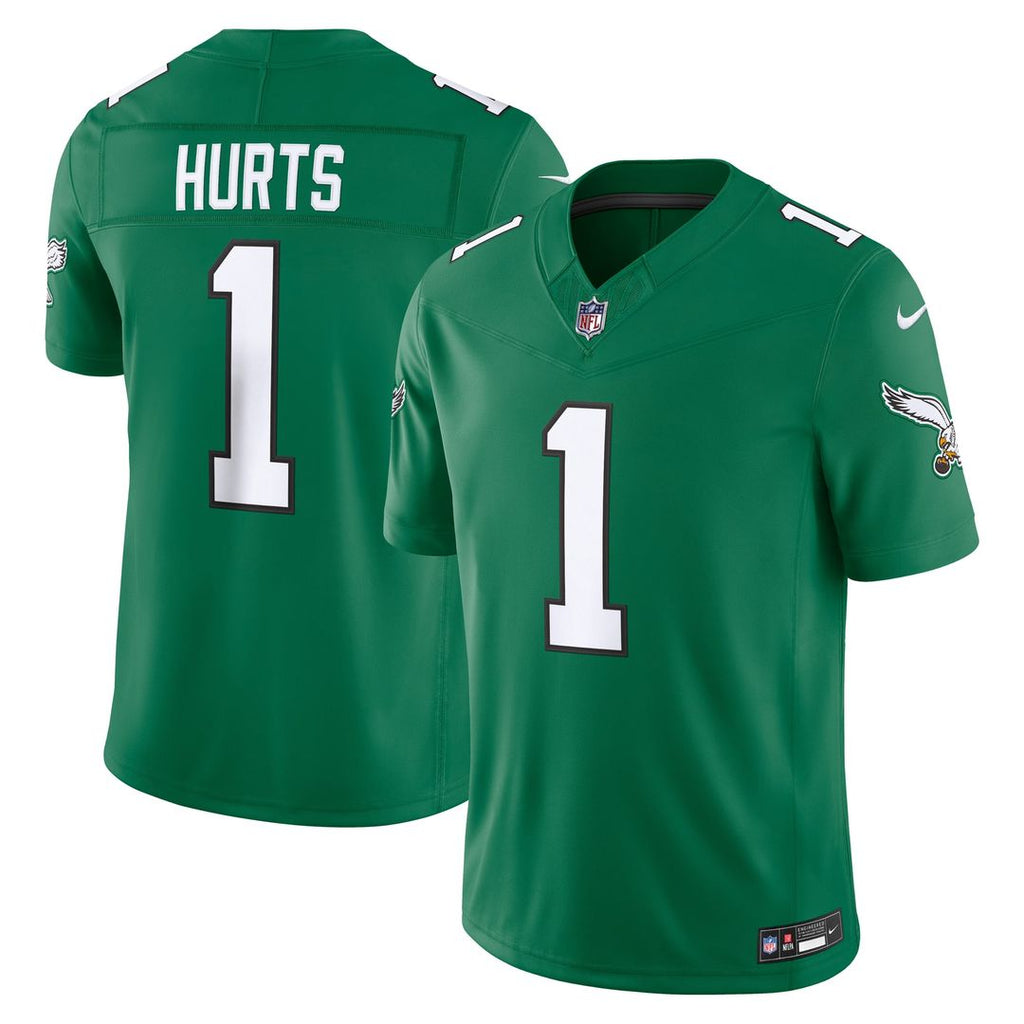 Men's Philadelphia Eagles Jalen Hurts Midnight Green Team Vapor F.U.S.E. Stitched