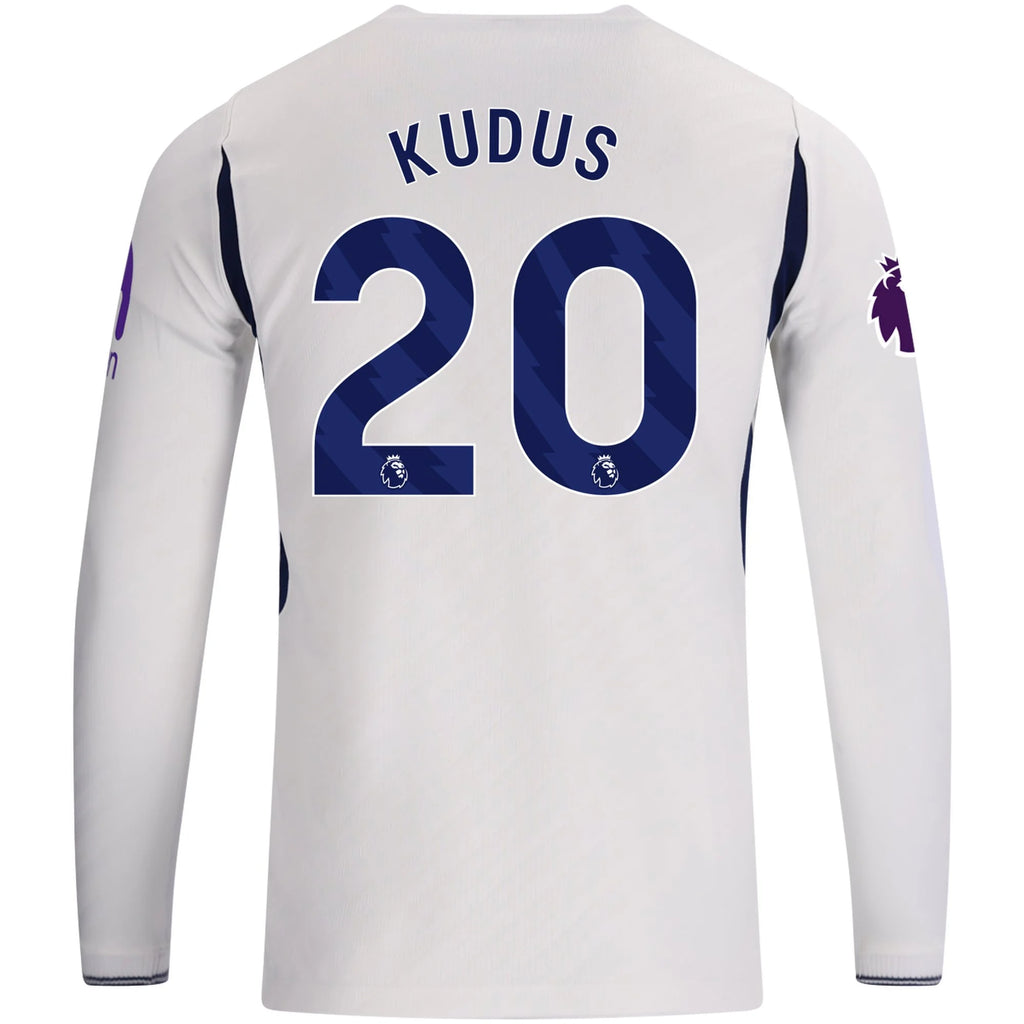 Men's Replica Kudus Tottenham Hotspur Long Sleeve Home Jersey 26/27