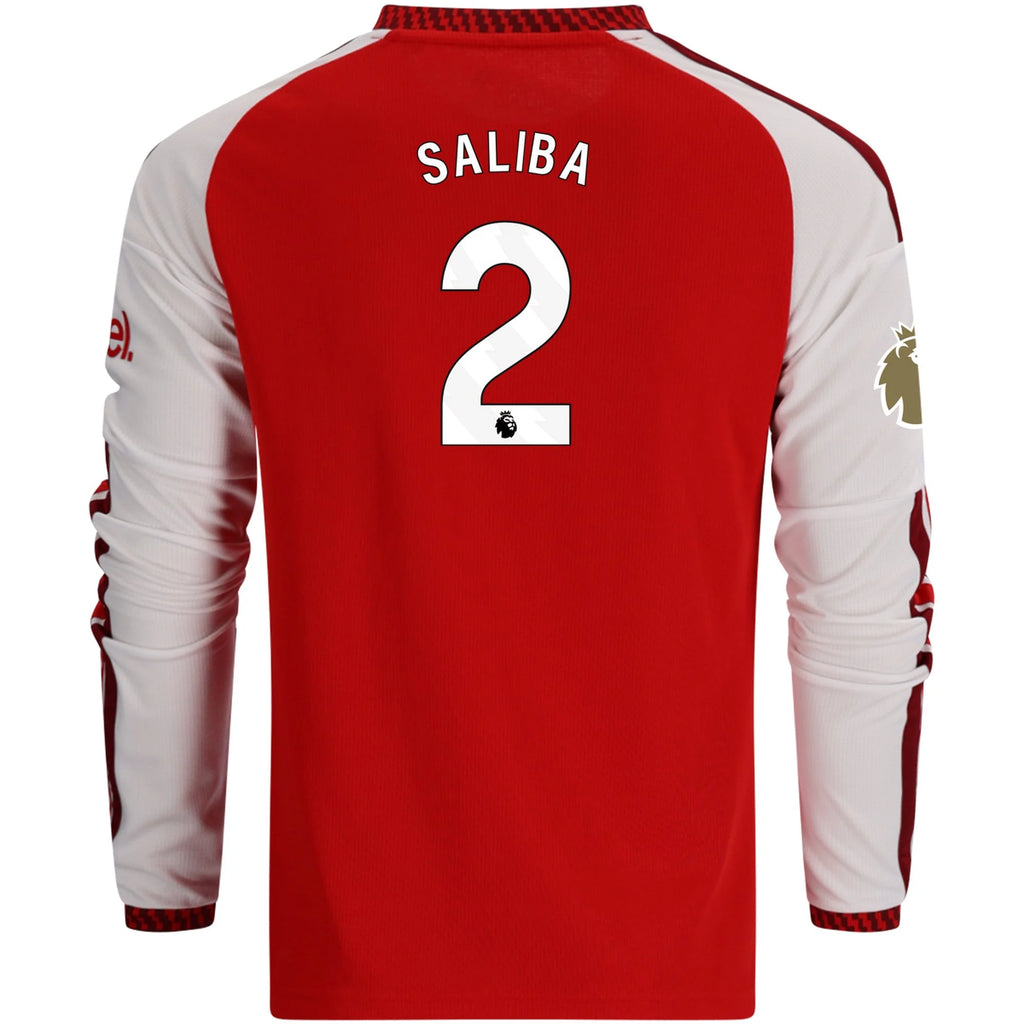 Kid's Replica Saliba Arsenal Long Sleeve Home Jersey 26/27