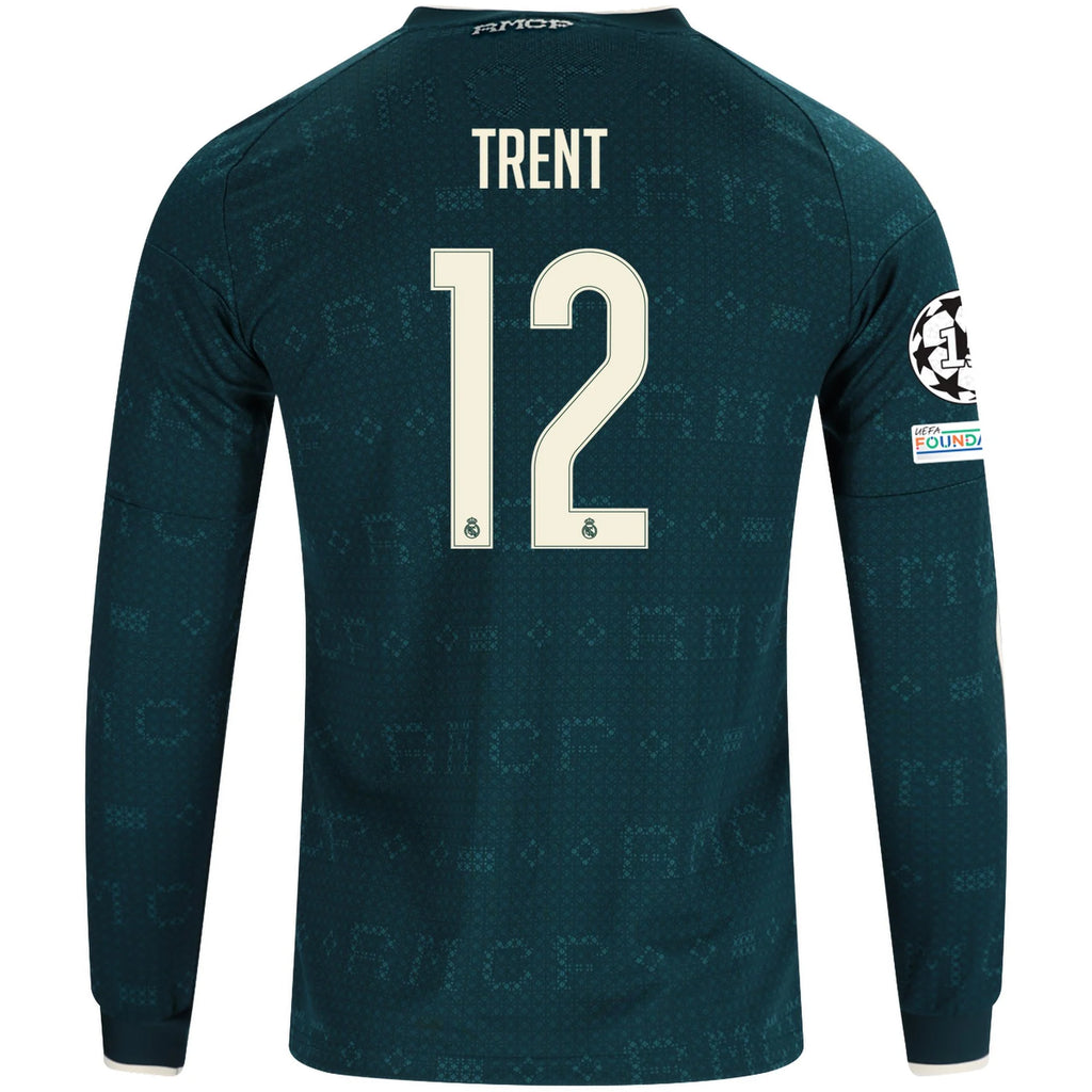 Men's Replica Trent Real Madrid Long Sleeve Away Jersey 26/27