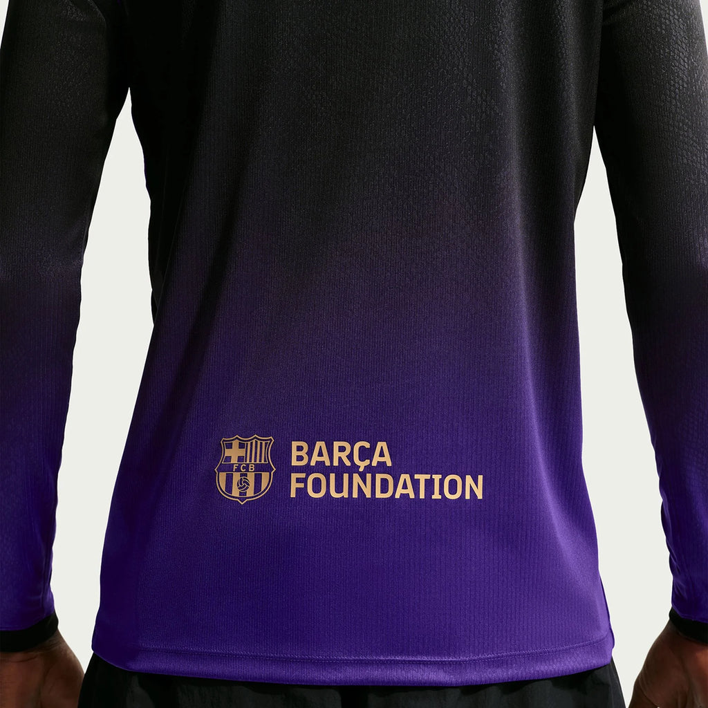 Men's Replica Barcelona Long Sleeve Away Jersey 26/27