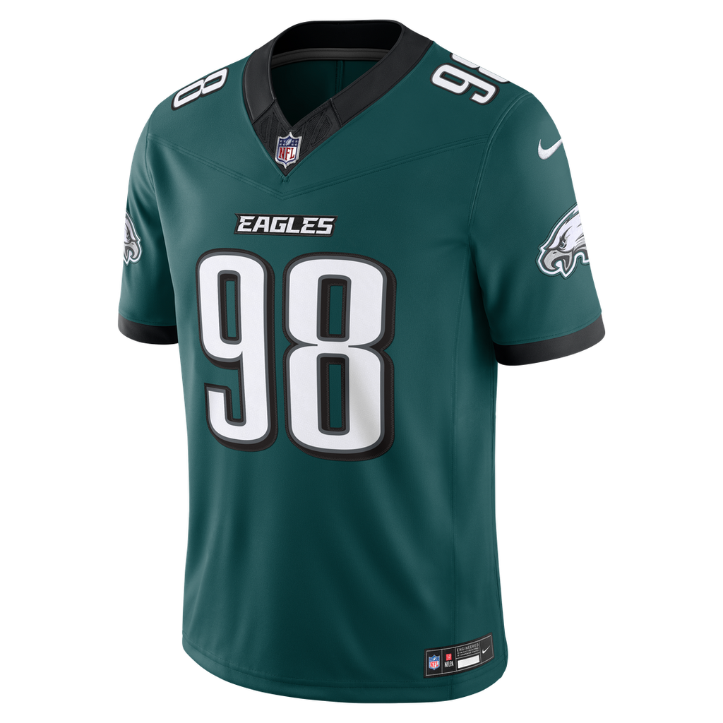 Men's Philadelphia Eagles Jalen Carter Kelly Green Alternate Vapor F.U.S.E. Stitched