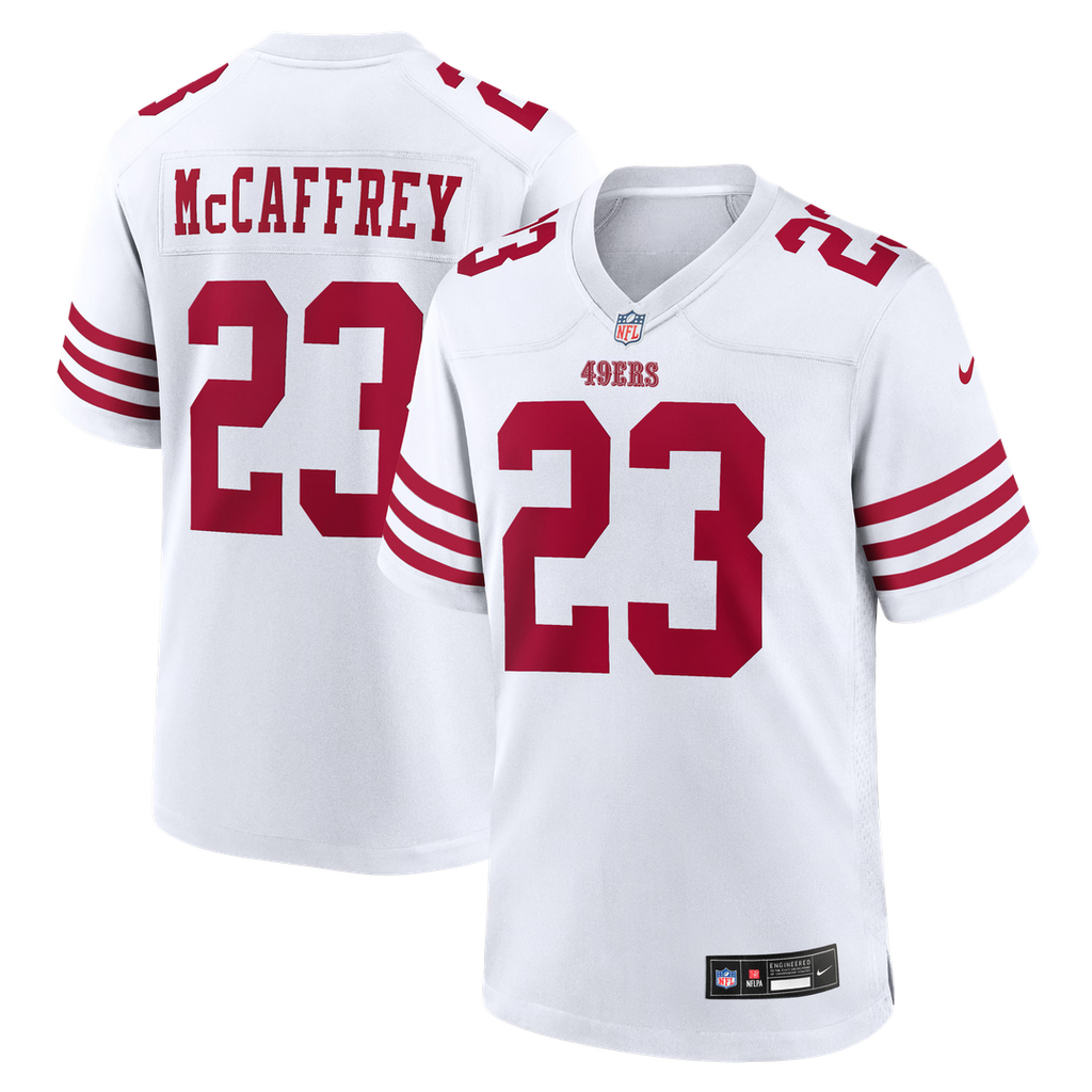 Men's San Francisco 49ers Christian McCaffrey White Game Player Jersey