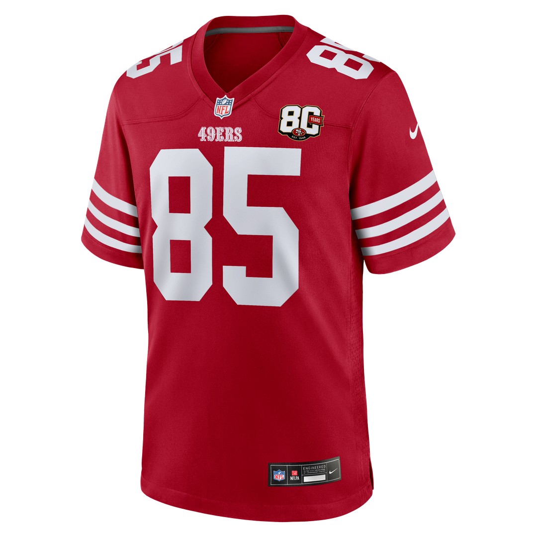 Men's San Francisco 49ers George Kittle Scarlet 80th Anniversary