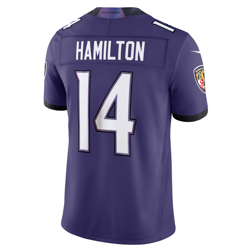 Men's Baltimore Ravens Kyle Hamilton Black Alternate Vapor F.U.S.E. Stitched
