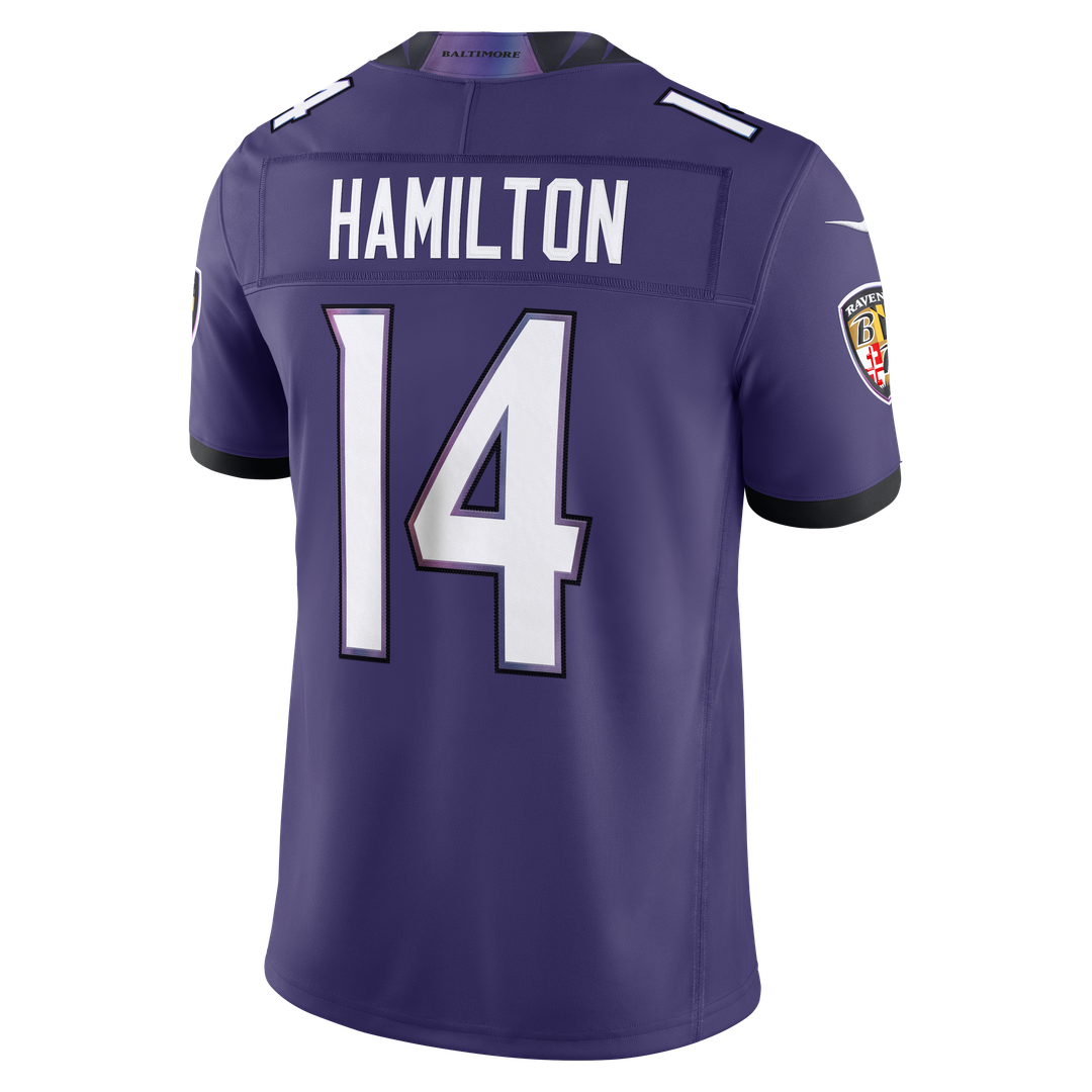 Men's Baltimore Ravens Kyle Hamilton Black Alternate Vapor F.U.S.E. Stitched