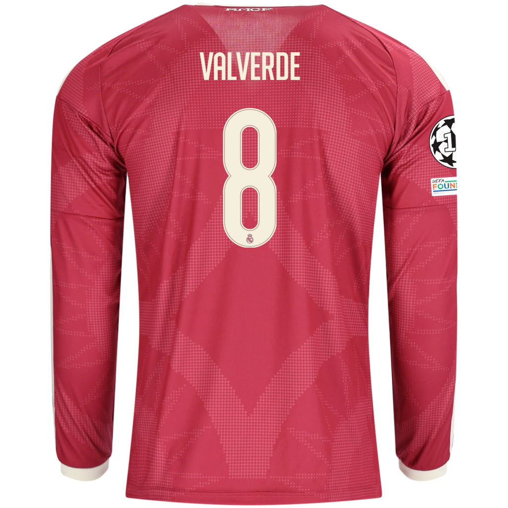 Men's Replica Valverde Real Madrid Long Sleeve Third Jersey 26/27