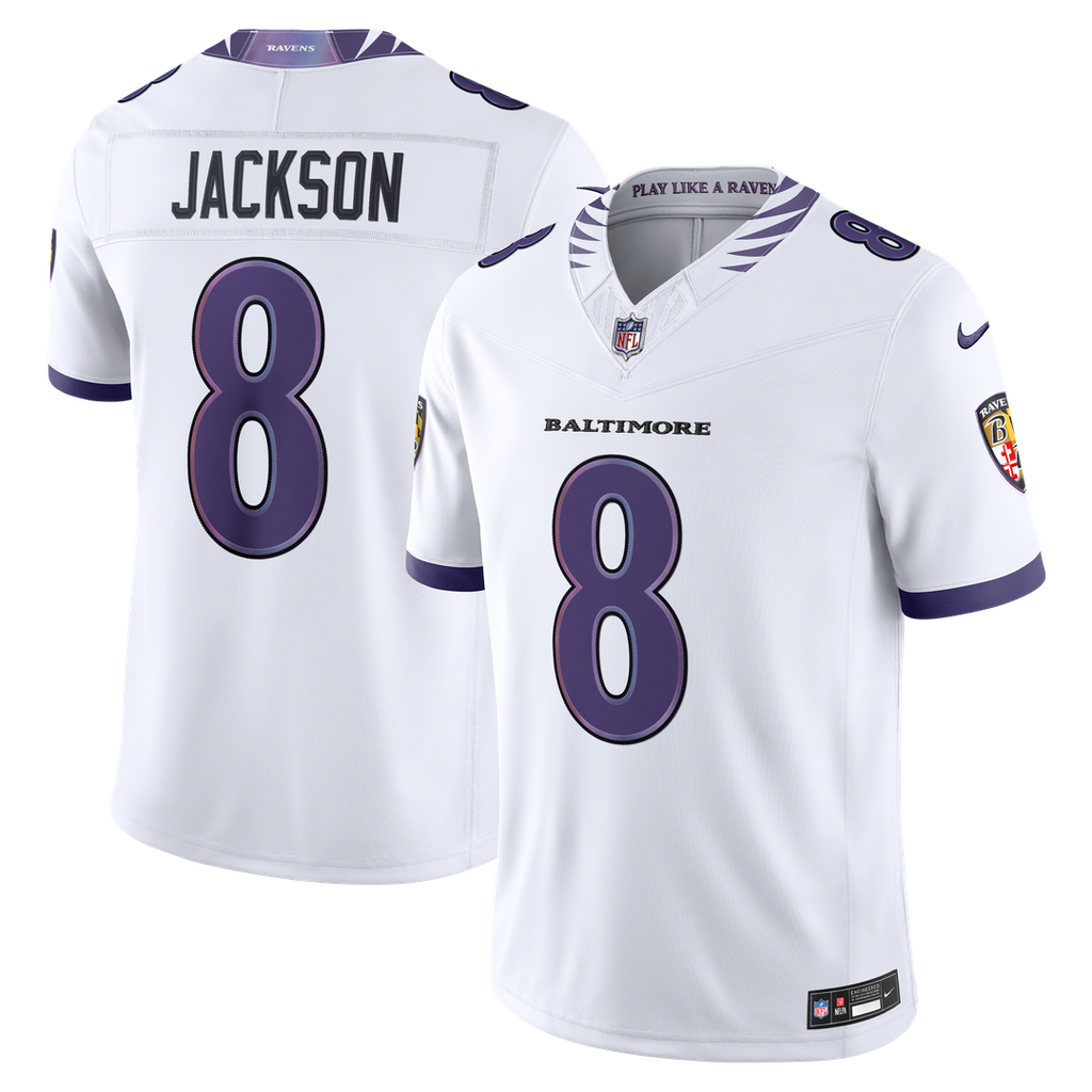 Men's Baltimore Ravens Lamar Jackson Purple Team Vapor F.U.S.E. Stitched