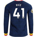 Men's Replica Rice Arsenal Long Sleeve Away Jersey 26/27