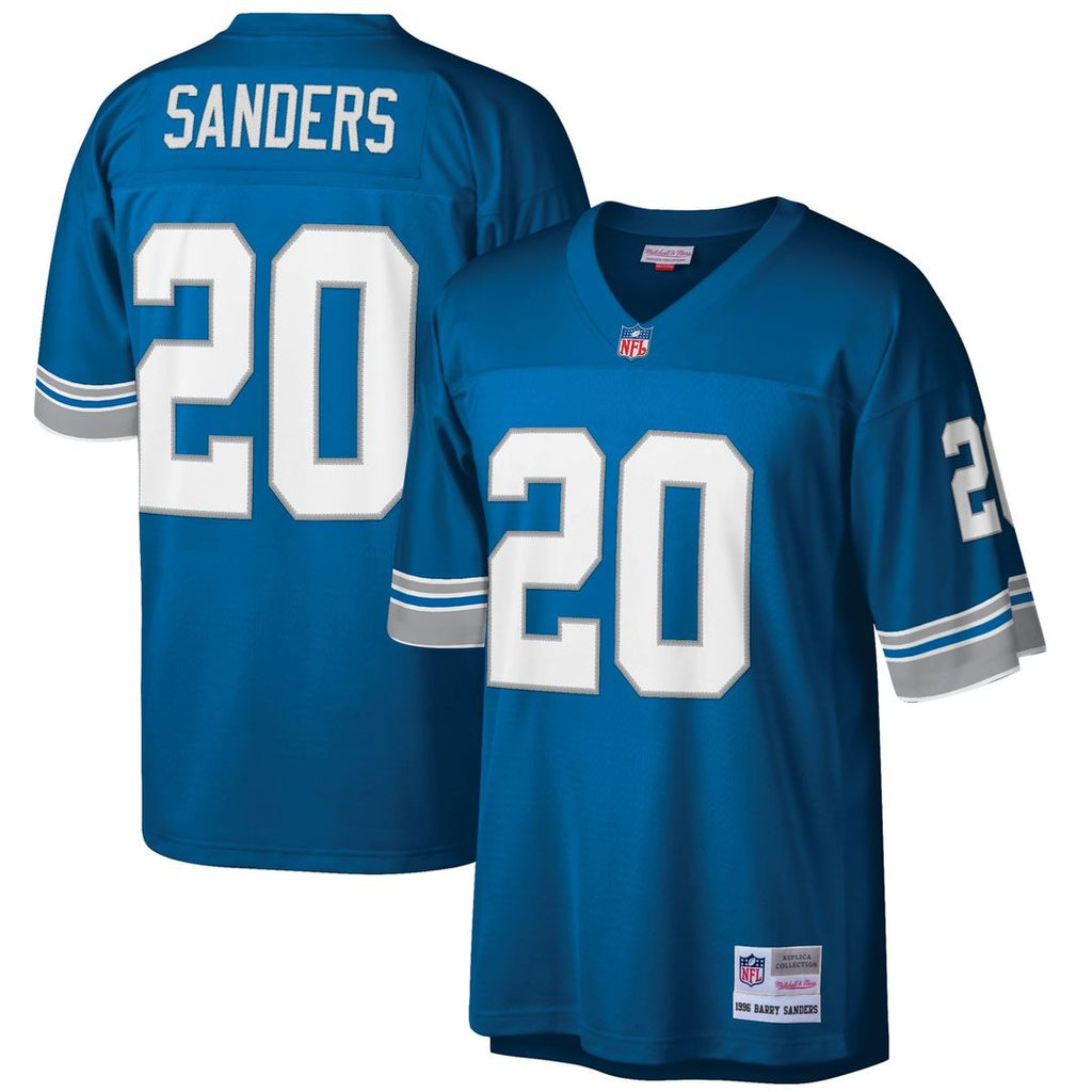 Men's Detroit Lions Barry Sanders Blue Big & Tall 1996 Retired Player Replica Jersey
