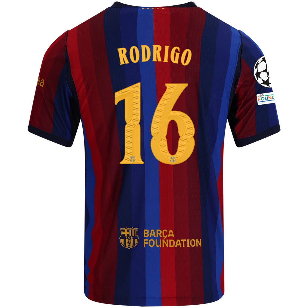 Men's Authentic Rodrigo Barcelona Home Jersey 26/27 UCL