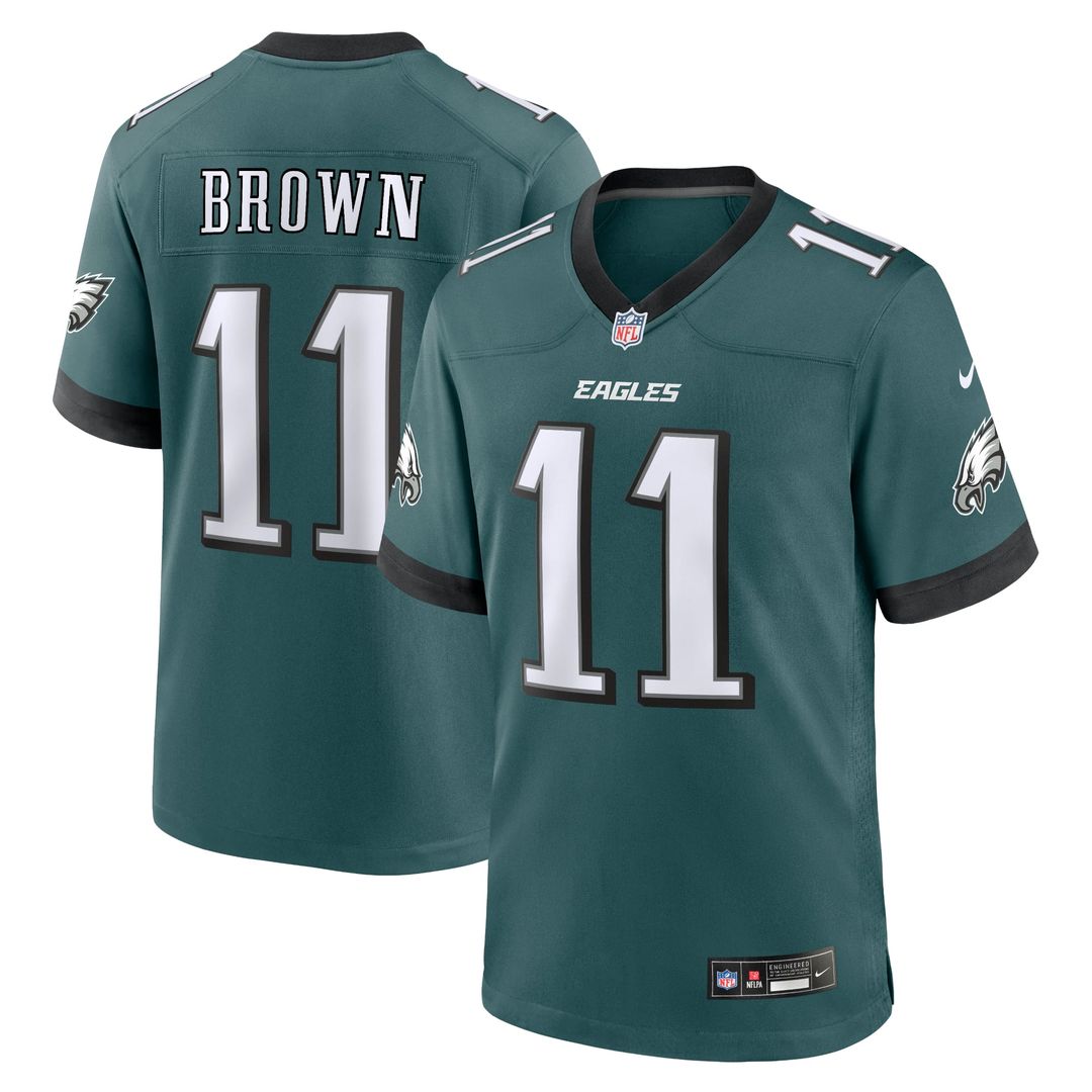 Men's Philadelphia Eagles A.J. Brown Kelly Green Alternate Game Player Jersey