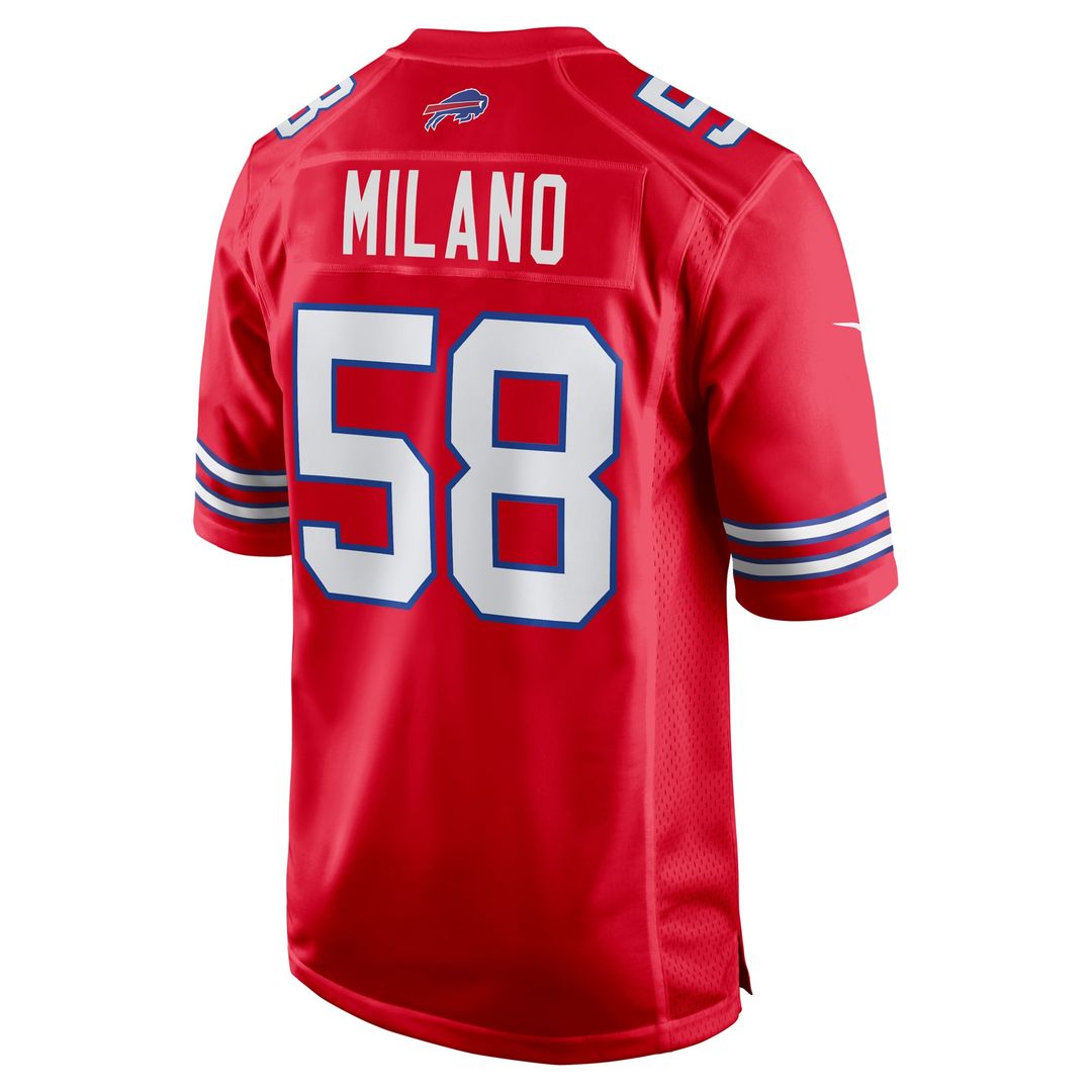 Men's Buffalo Bills Matt Milano Red Alternate