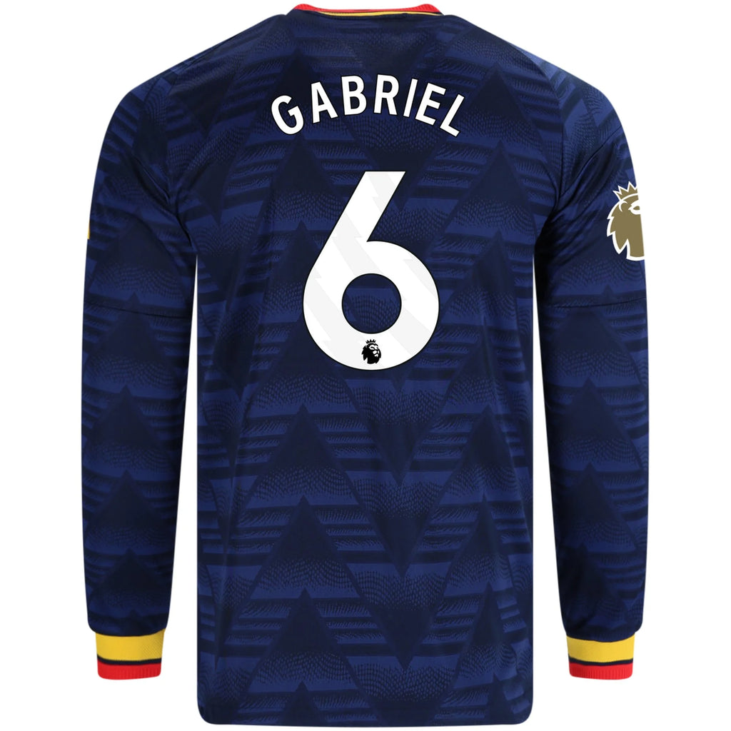 Men's Authentic Gabriel Arsenal Long Sleeve Away Jersey 26/27