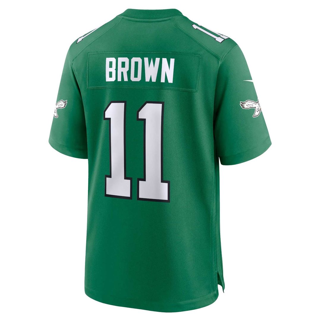 Men's Philadelphia Eagles A.J. Brown Kelly Green Alternate Game Player Jersey