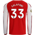 Men's Replica Calafiori Arsenal Long Sleeve Home Jersey 26/27