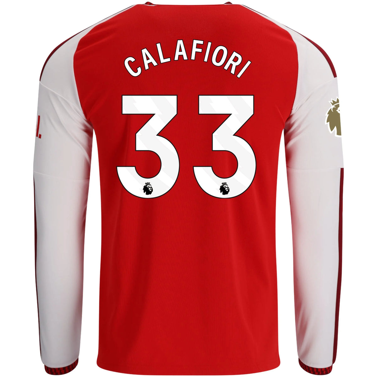 Men's Replica Calafiori Arsenal Long Sleeve Home Jersey 26/27