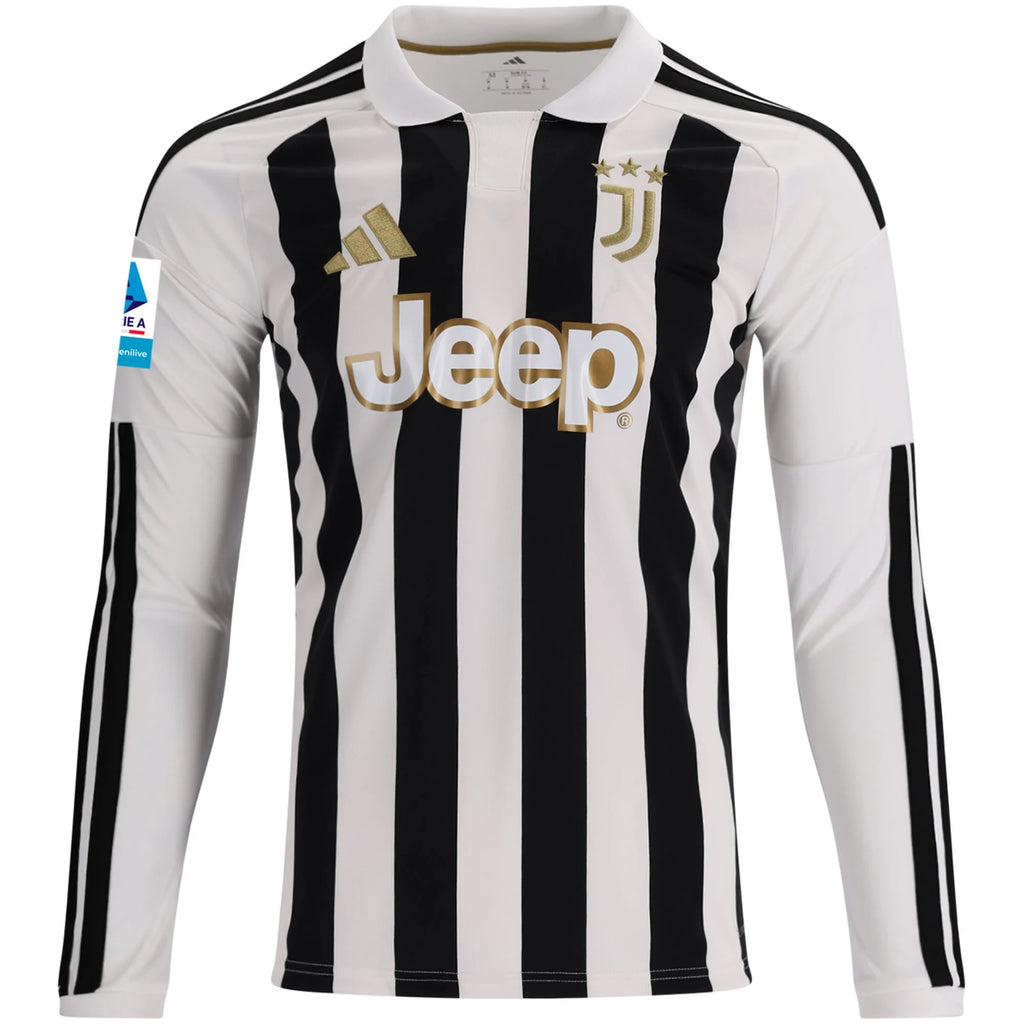 Men's Replica Juventus Yildiz Long Sleeve Home Jersey 26/27