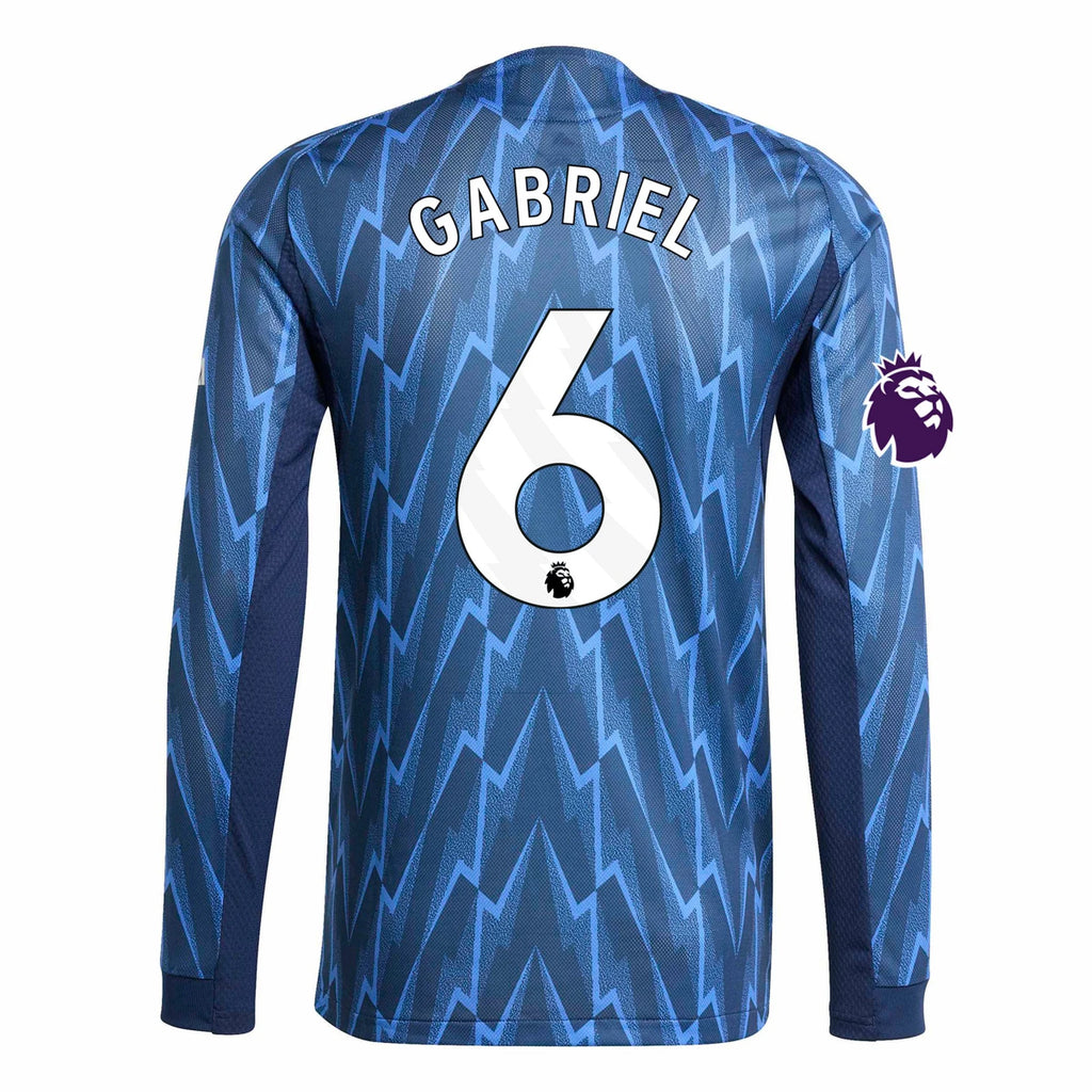 Men's Authentic Gabriel Arsenal Long Sleeve Away Jersey 25/26
