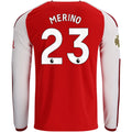 Men's Replica Merino Arsenal Long Sleeve Home Jersey 26/27