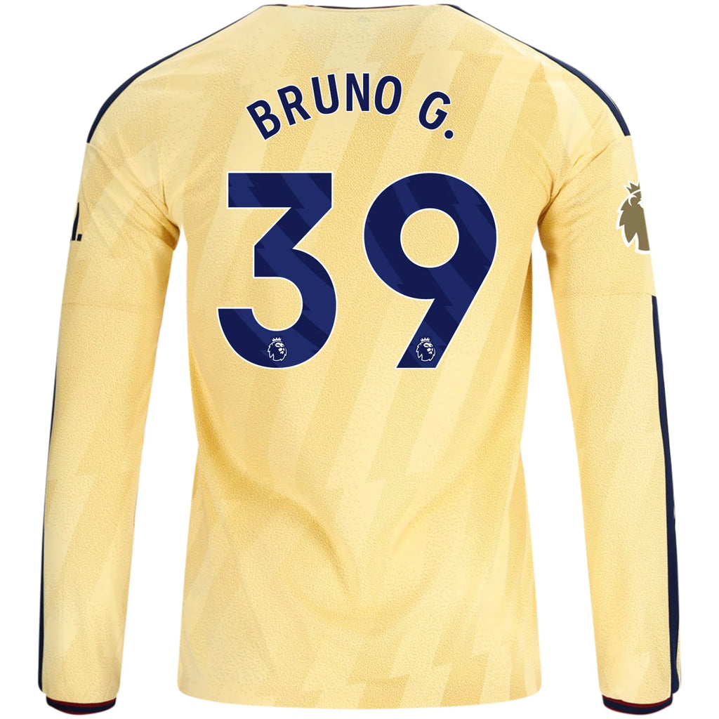 Men's Replica Bruno G. Arsenal Long Sleeve Third Jersey 26/27
