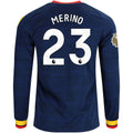 Men's Replica Merino Arsenal Long Sleeve Away Jersey 26/27