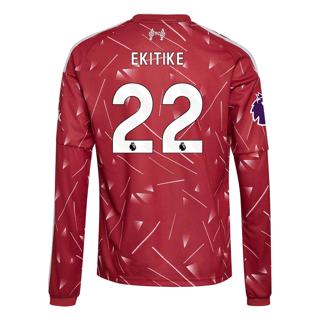 Kid's Replica Ekitike Liverpool Long Sleeve Home Jersey 26/27