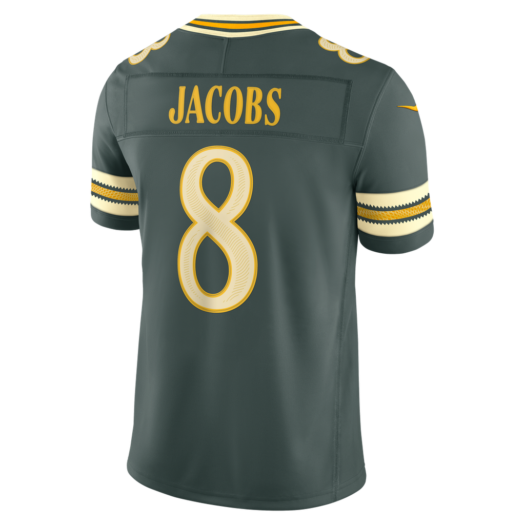 Men's Green Bay Packers Josh Jacobs Green 2026 Rivalries Collection Stitched