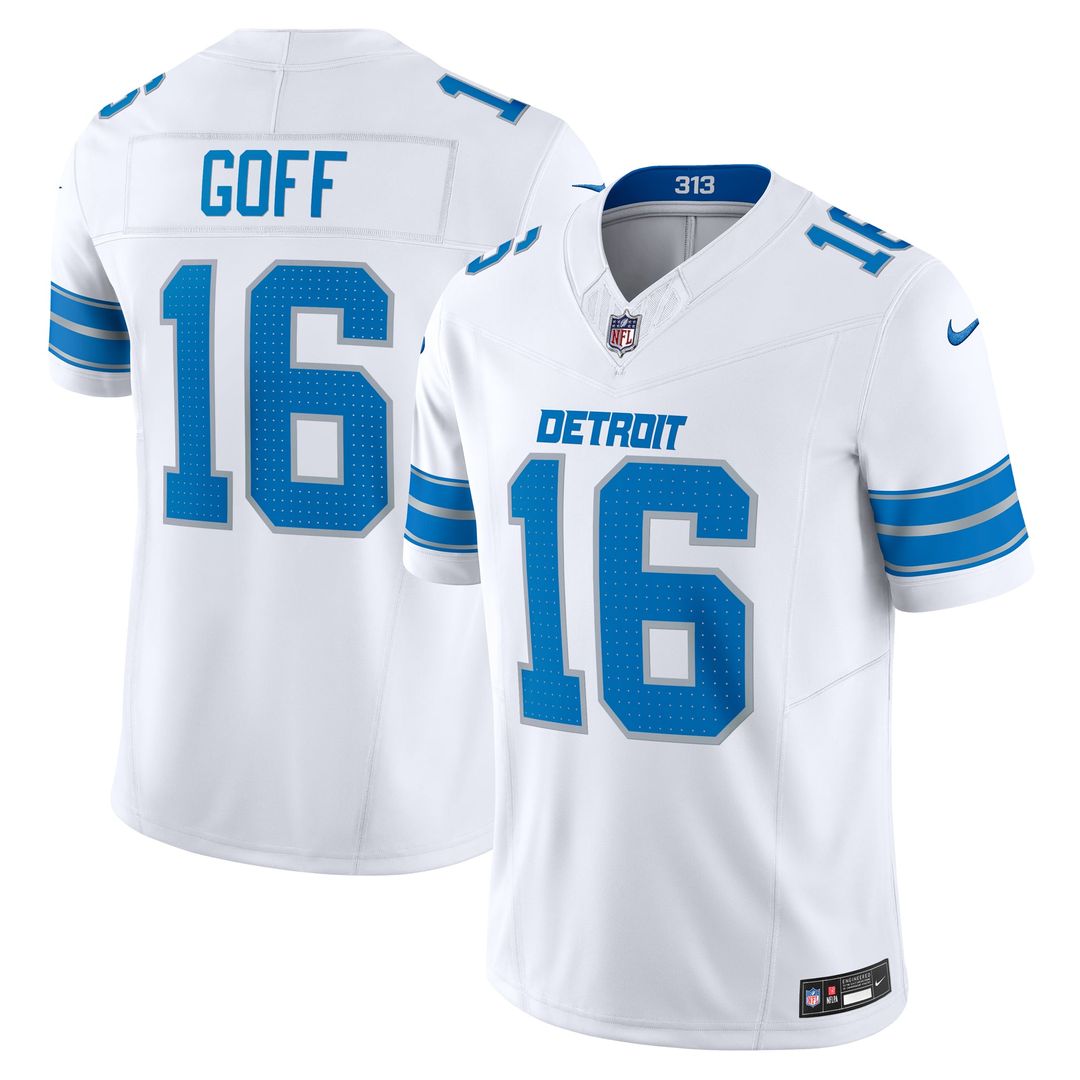 Men's Detroit Lions Jared Goff White Vapor F.U.S.E.