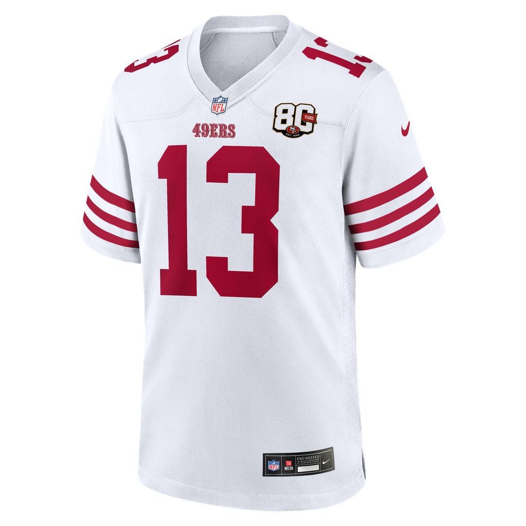 Men's San Francisco 49ers Brock Purdy White 80th Anniversary