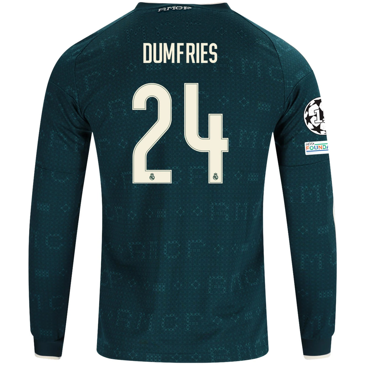 Men's Replica Dumfries Real Madrid Long Sleeve Away Jersey 26/27