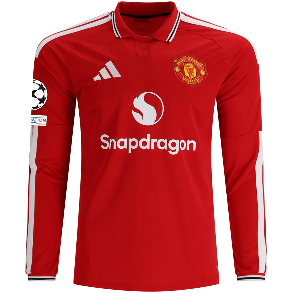 Men's Replica Manchester United Long Sleeve Home Jersey 26/27 UCL