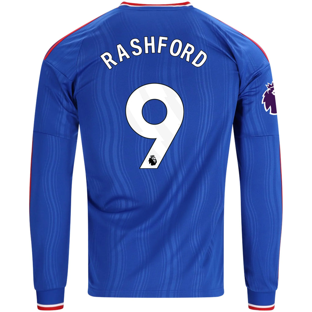 Men's Replica Rashford Manchester United Long Sleeve Away Jersey 26/27