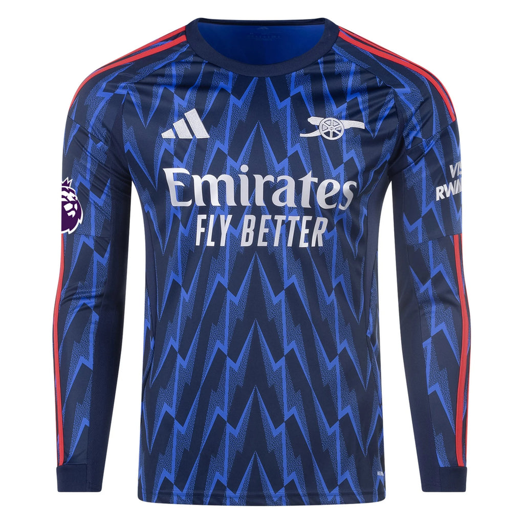 Men's Replica Dowman Arsenal Long Sleeve Away Jersey 25/26