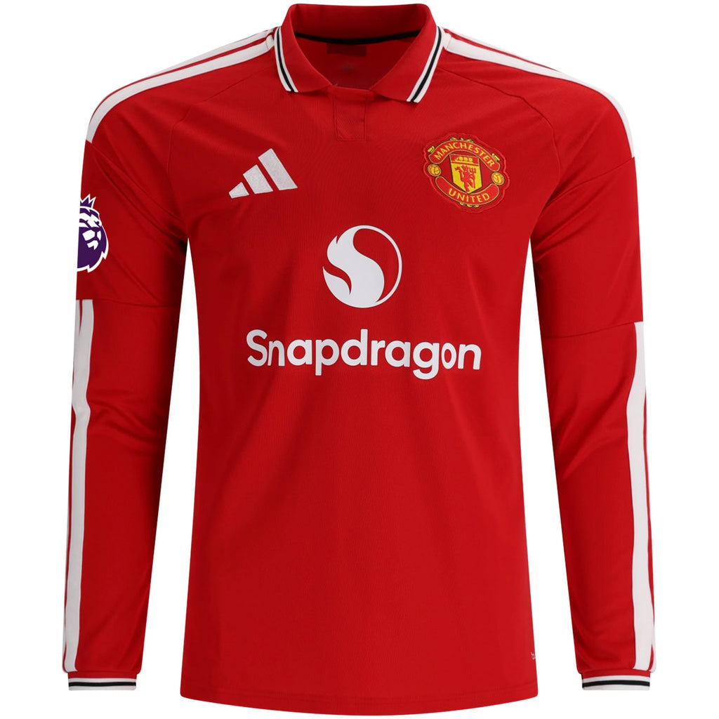 Men's Replica Rashford Manchester United Long Sleeve Home Jersey 26/27