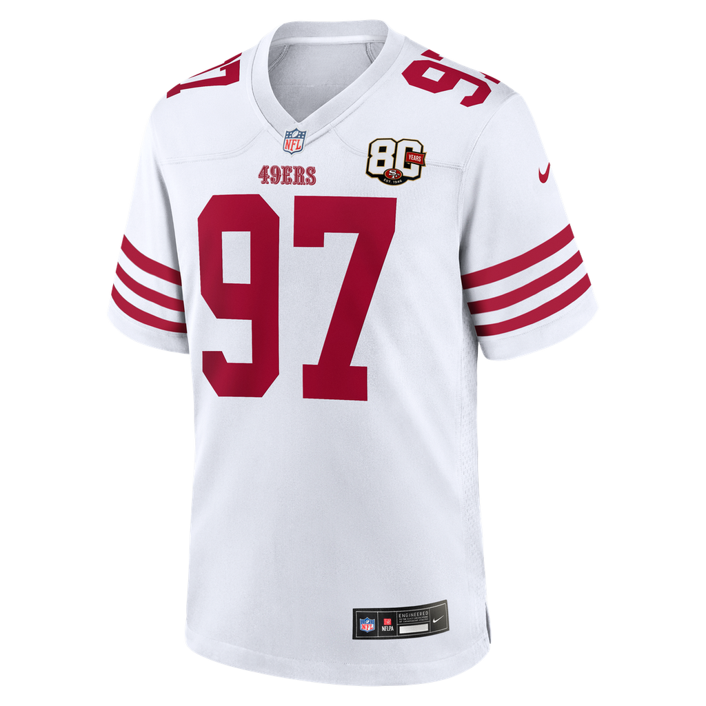 Men's San Francisco 49ers Nick Bosa Scarlet 80th Anniversary