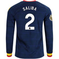 Men's Replica Saliba Arsenal Long Sleeve Away Jersey 26/27