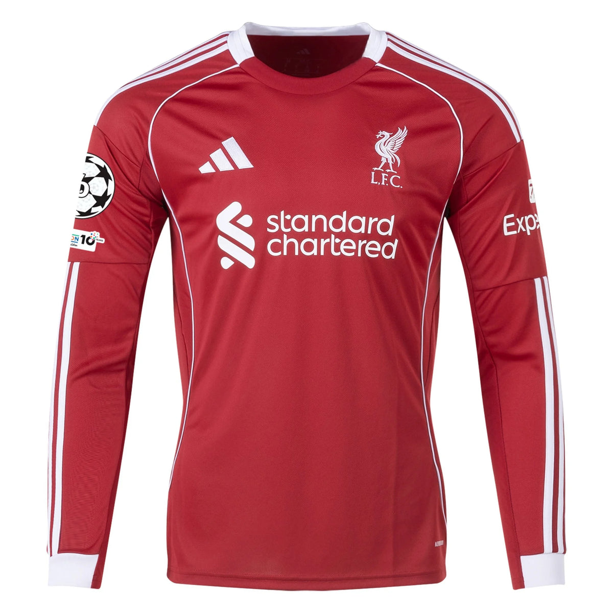 Men's Replica Liverpool Long Sleeve Home Jersey 25/26 UCL