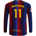 Kid's Replica Raphinha Barcelona Long Sleeve Home Jersey 26/27