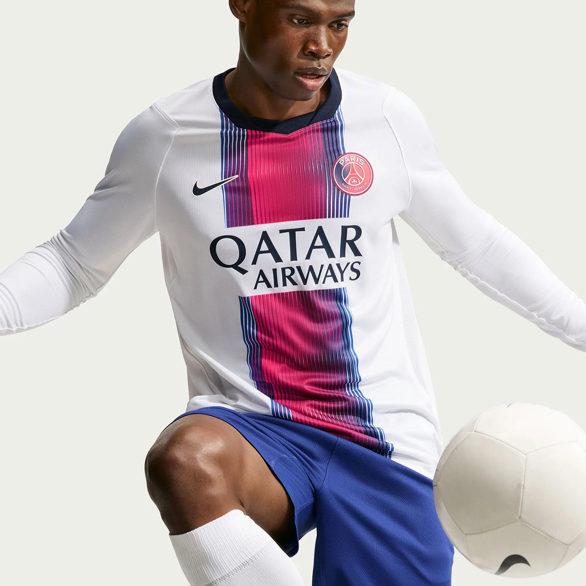 Men's Replica Paris Saint-Germain Long Sleeve Away Jersey 26/27
