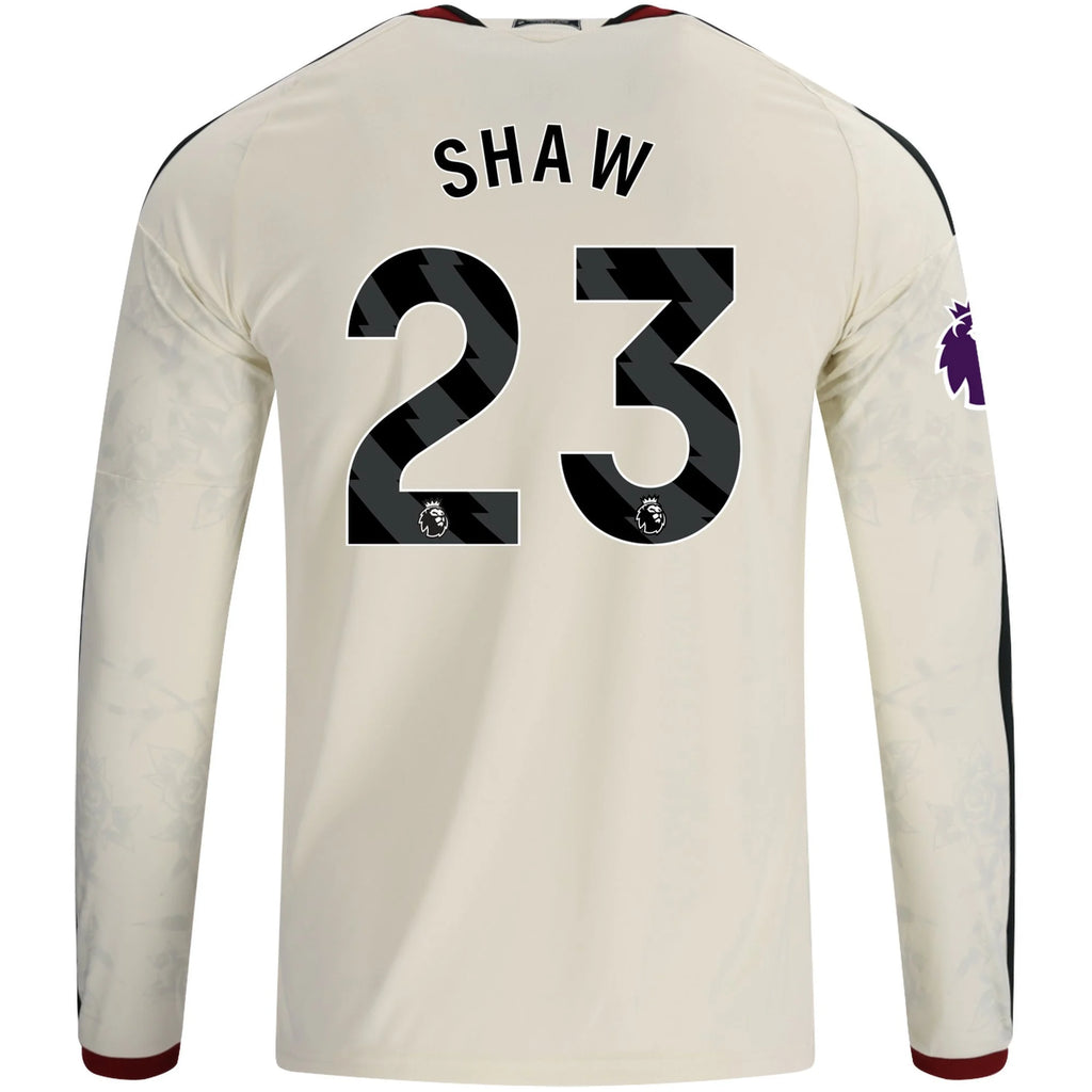 Men's Replica Shaw Manchester United Long Sleeve Third Jersey 26/27