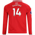 Kid's Replica Rashford Manchester United Long Sleeve Home Jersey 26/27