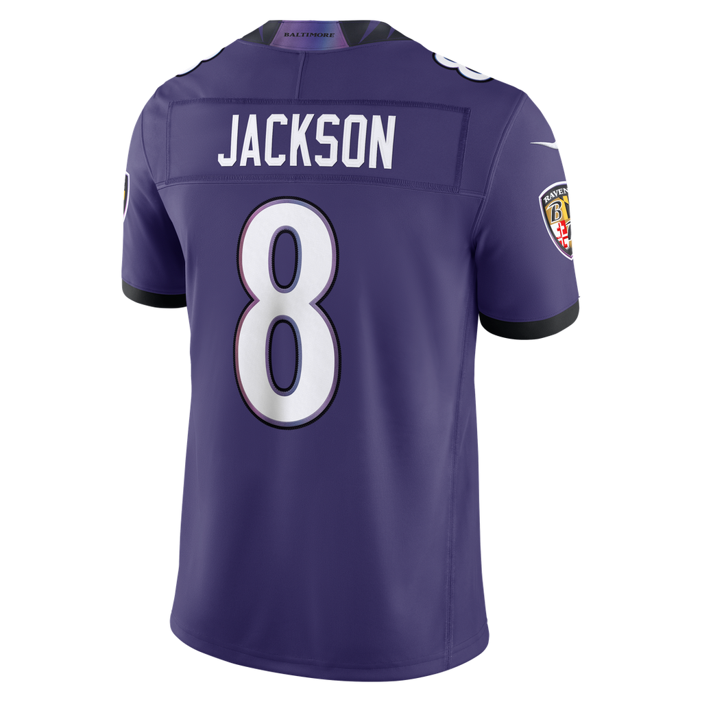 Men's Baltimore Ravens Lamar Jackson Purple Team Vapor F.U.S.E. Stitched
