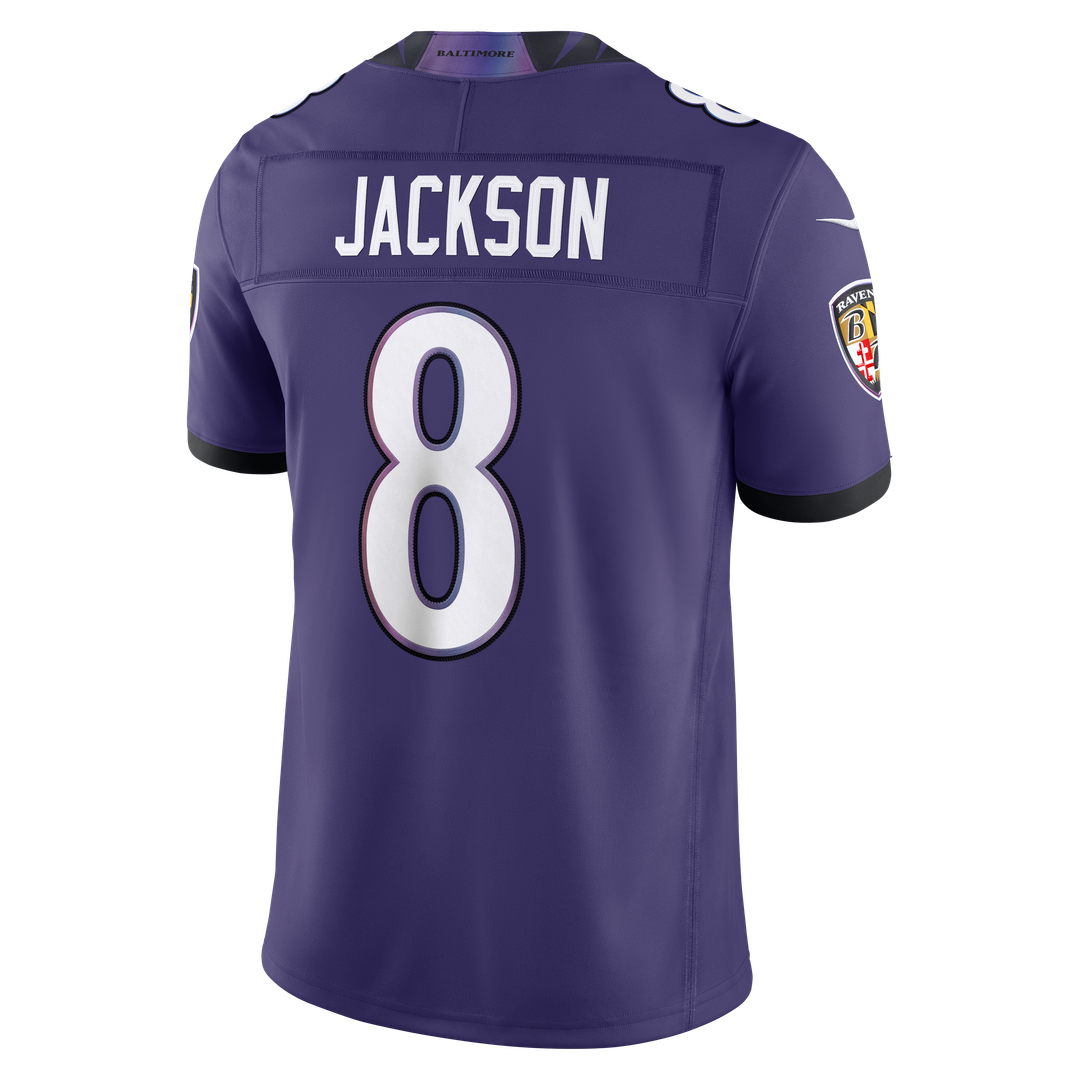 Men's Baltimore Ravens Lamar Jackson Purple Team Vapor F.U.S.E. Stitched