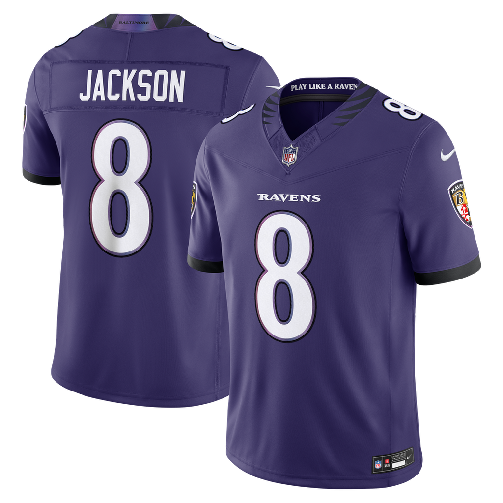 Men's Baltimore Ravens Lamar Jackson Black Alternate Alternate Vapor F.U.S.E. Stitched