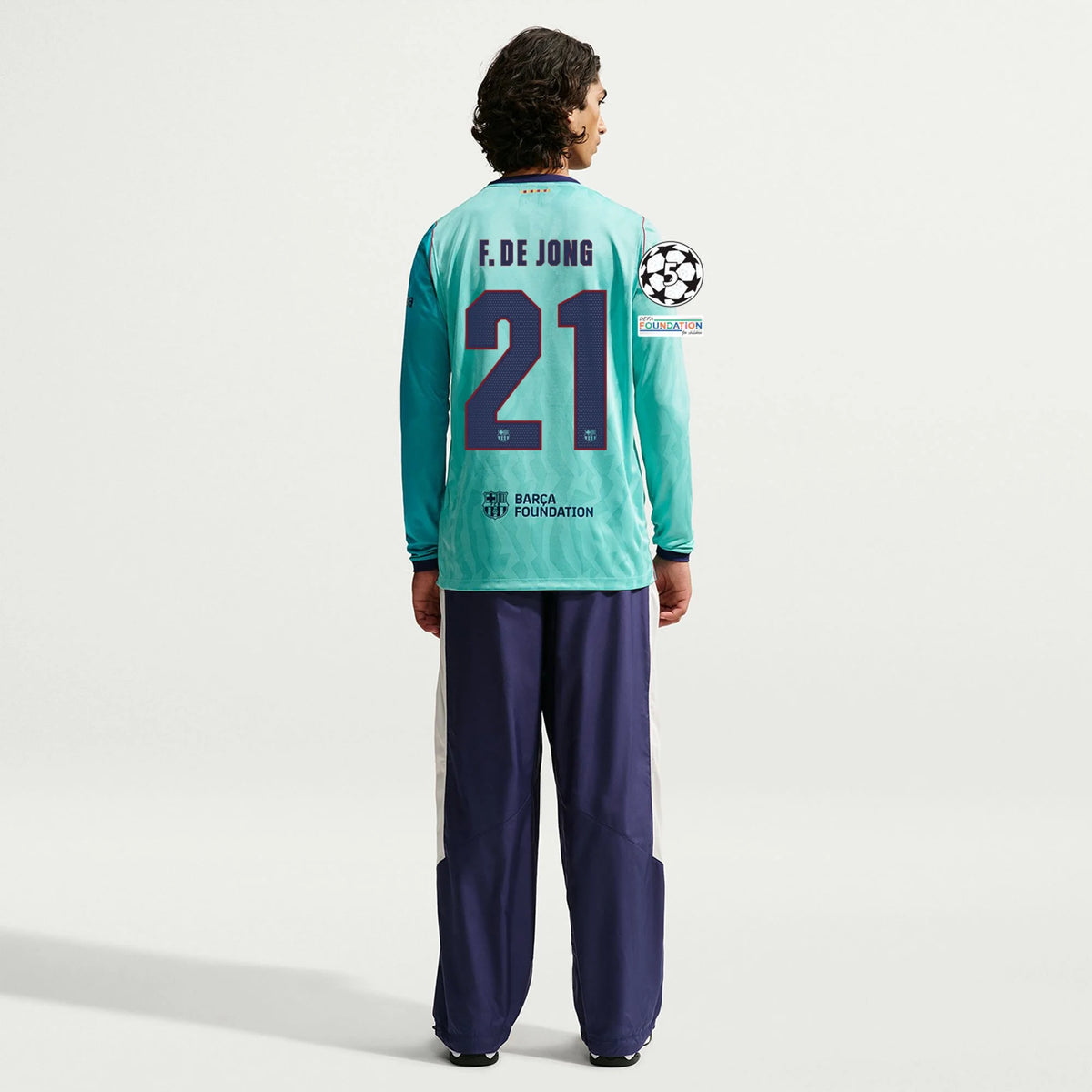 Men's Replica F. de Jong Barcelona Long Sleeve Third Jersey 26/27 UCL