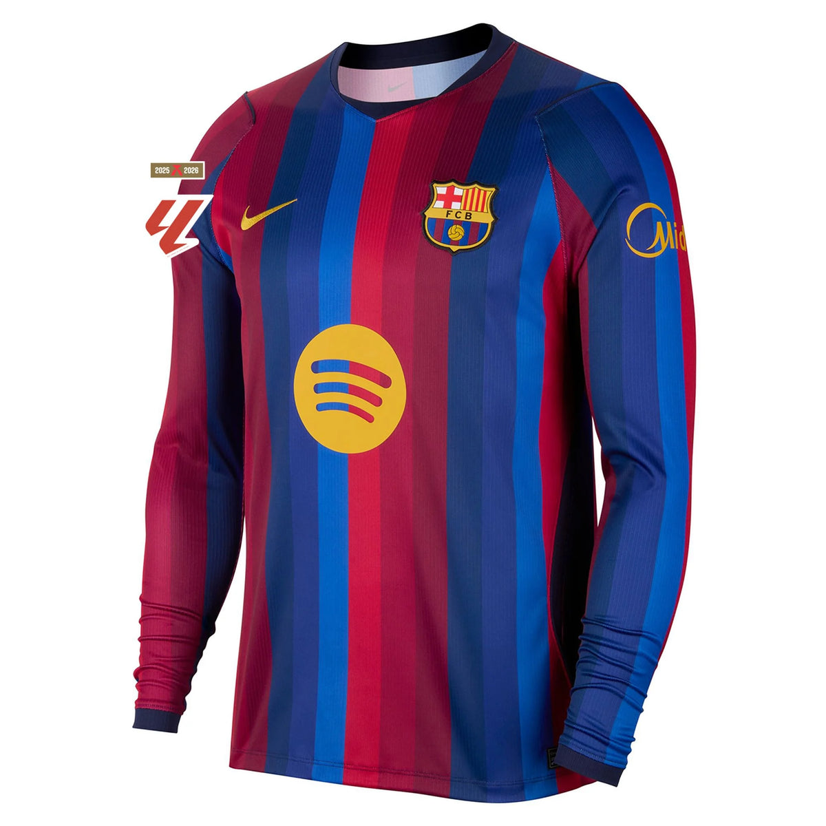 Men's Replica Lamine Yamal Barcelona Long Sleeve Home Jersey 26/27
