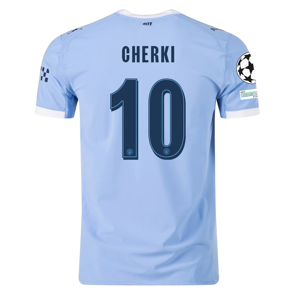 Men's Authentic Cherki Manchester City Home Jersey 25/26 UCL