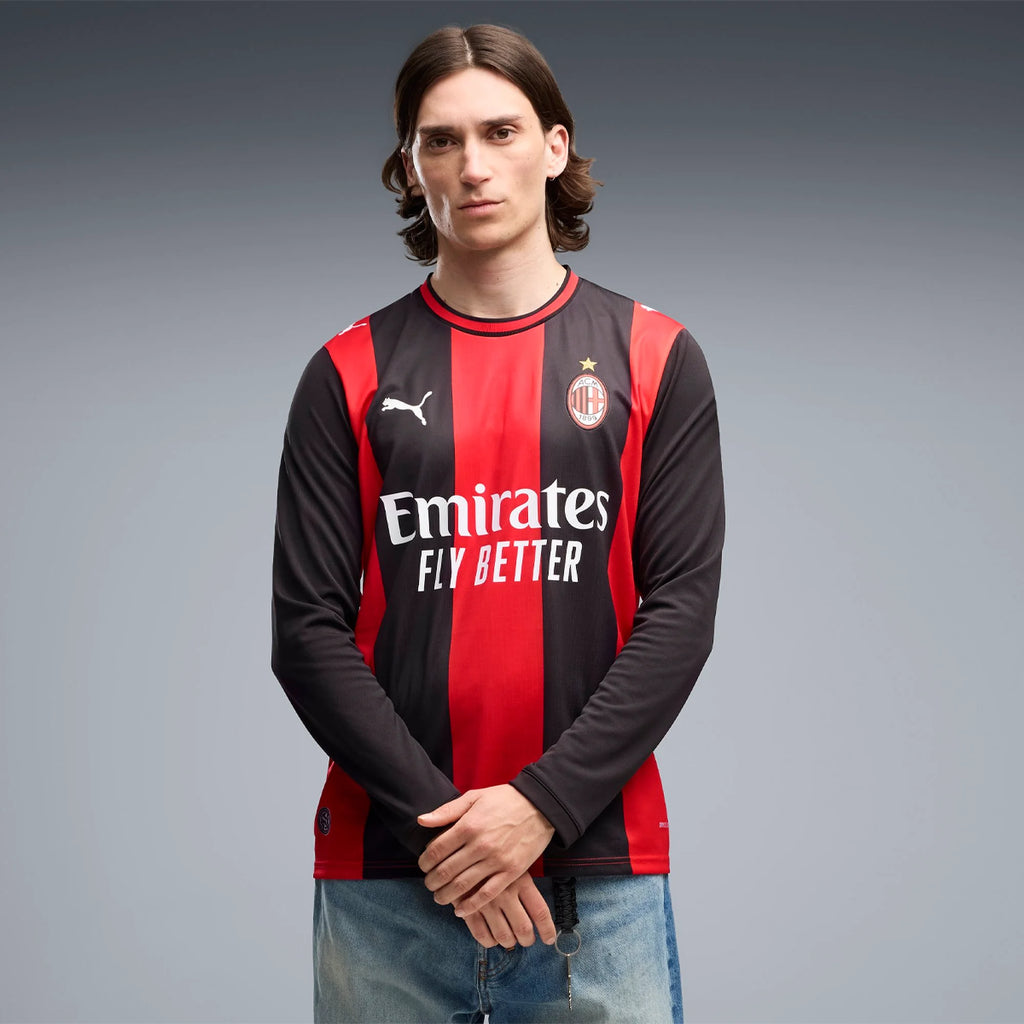 Men's Replica AC Milan Long Sleeve Home Jersey 26/27