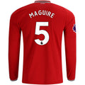 Men's Replica Maguire Manchester United Long Sleeve Home Jersey 26/27